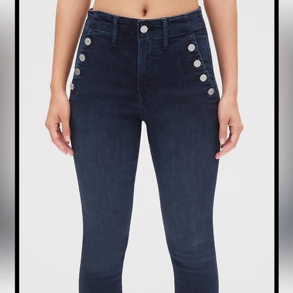 GAP High Rise Skinny Sailor Smoothing Pockets Ankle Jeans Size 4 - Picture 1 of 11